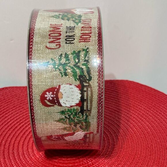 Members Mark Wired Ribbon Gnomes 50 yards NWT - Picture 3 of 5